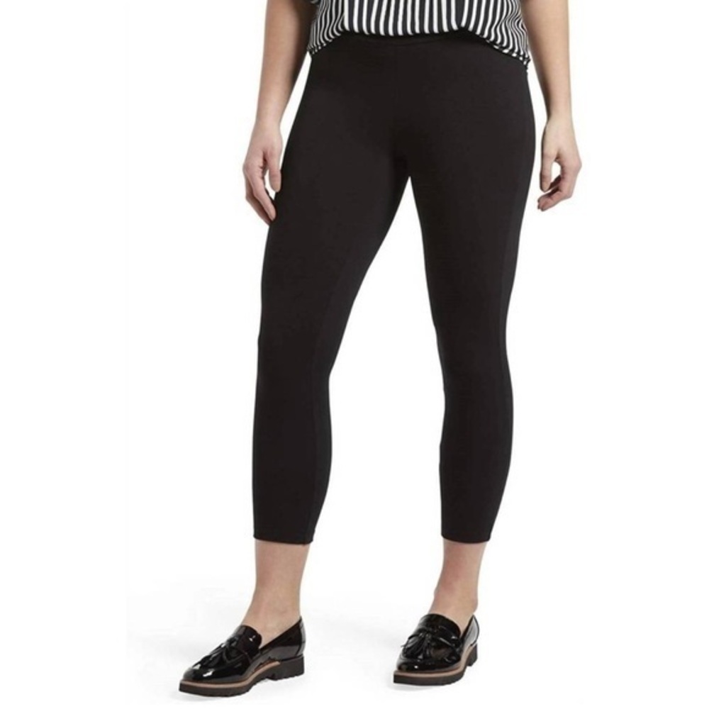 Hue Black Capri Leggings Stretch Cropped Tights XS